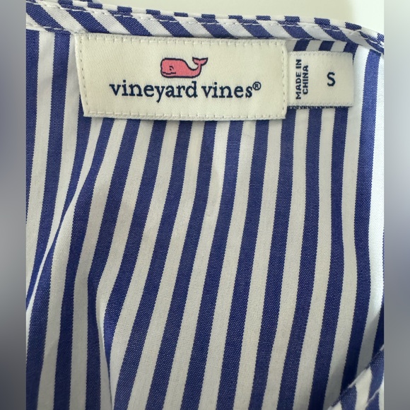 Vineyard Vines Women’s Blue White Stripe Short Sleeve Top S Cotton - Picture 4 of 5